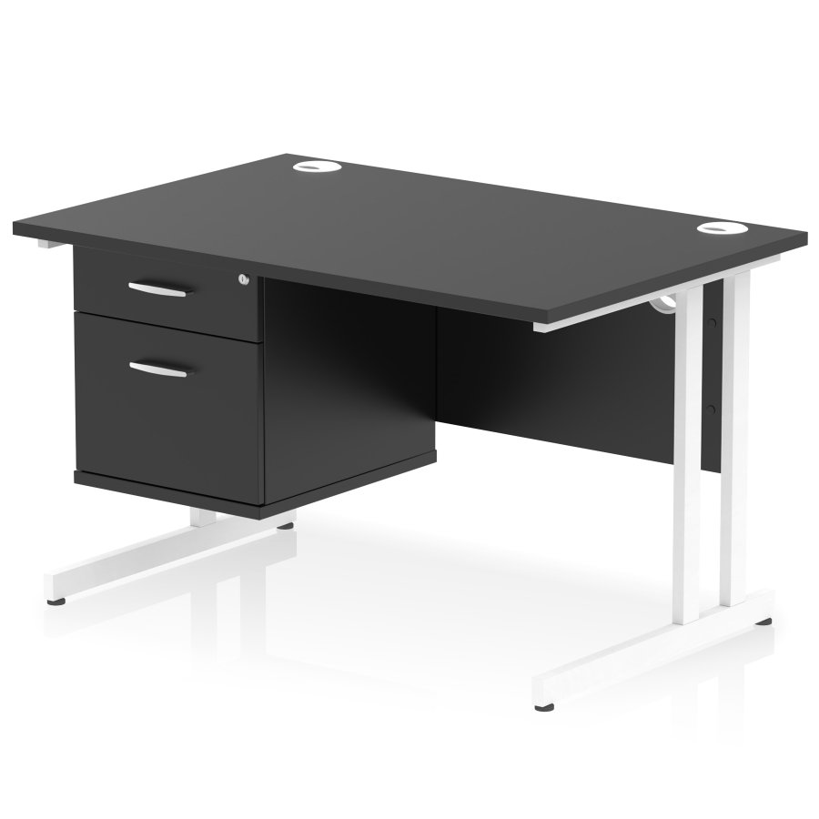 Rayleigh Cantilever Straight Desk with Fixed Pedestal